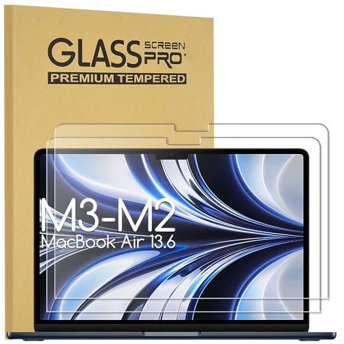KEANBOLL 2-Pack Tempered Glass Screen Protector for MacBook Air 13 13.6-Inch (M2 M3 M4 M5 Chip- 2022-2026) Ultra Clear 9H Hardness Anti-Scratch Shield