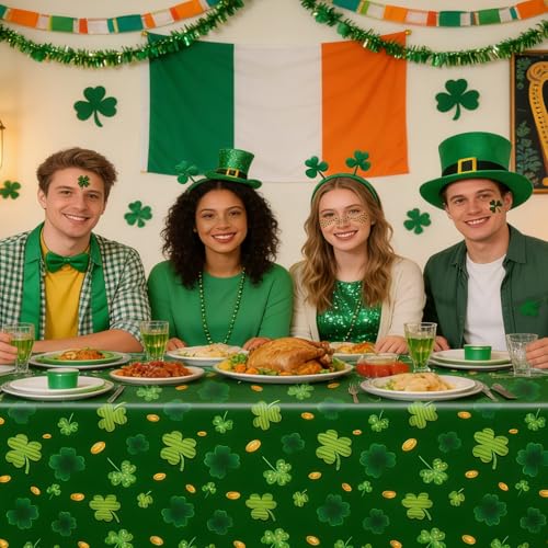 Image of 24 Sheets St Patricks Day Freckles Face Temporary Tattoos, Two Sizes Lucky Clover Shamrock Irish Face Tattoos, Saint Patricks Day Makeup Party Favors Accessories Irish Party