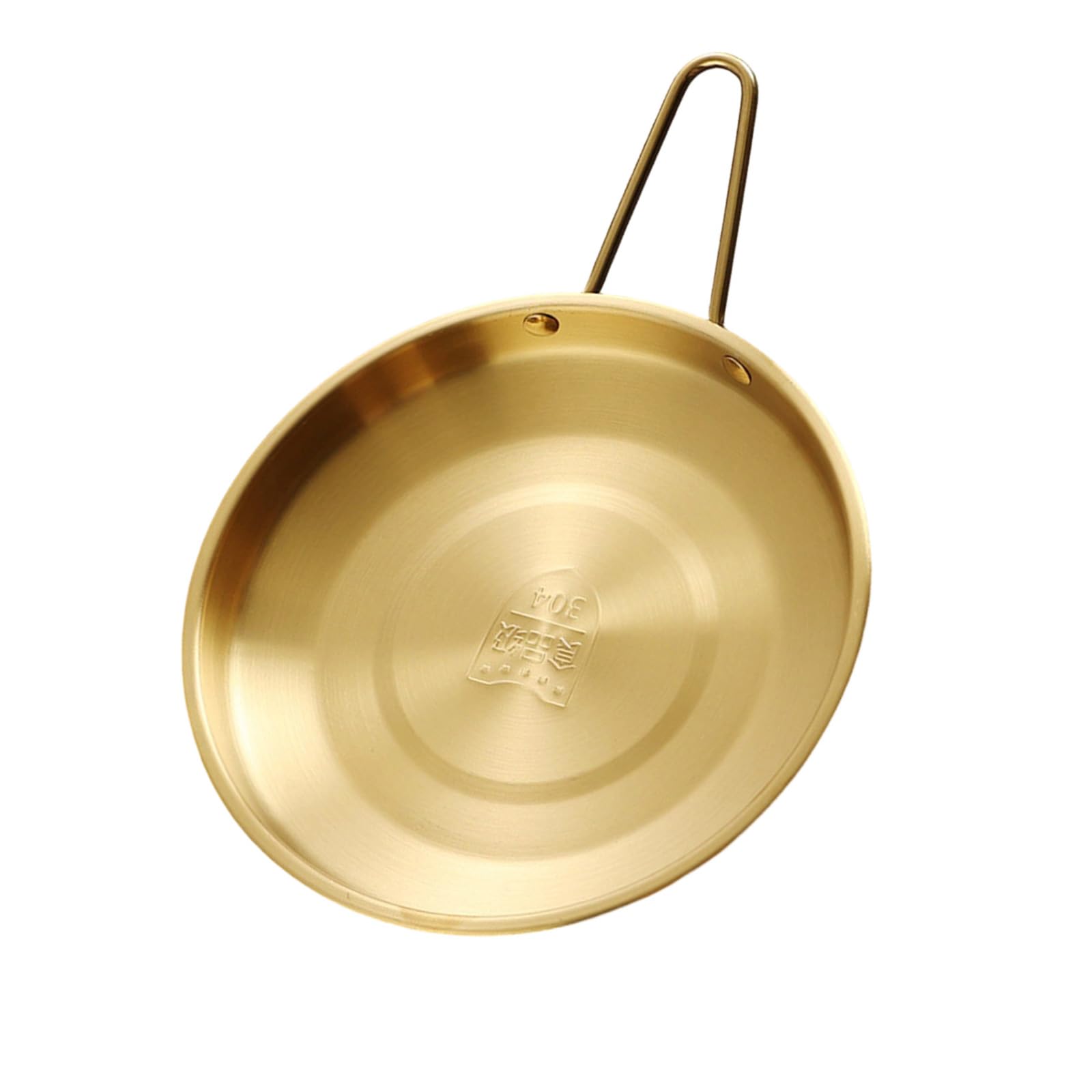 Elnwnnkc Stainless Steel Snacks Plate with Handle Round Tray Ideal Picnics Easy Carry Dining Plate