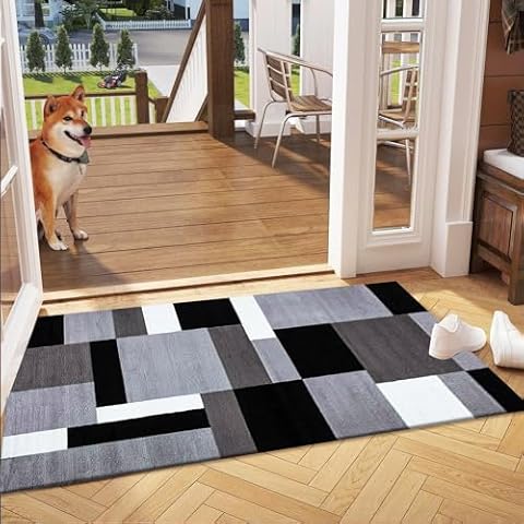 Fit Even Grey Black Hallway Runner Rug Cover