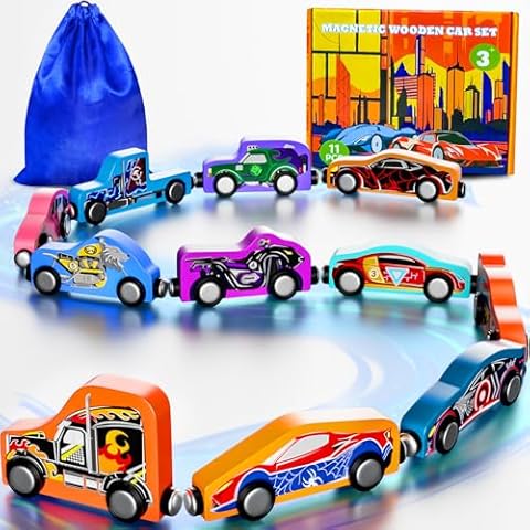Amiabling Magnetic Wooden Train Set Cover