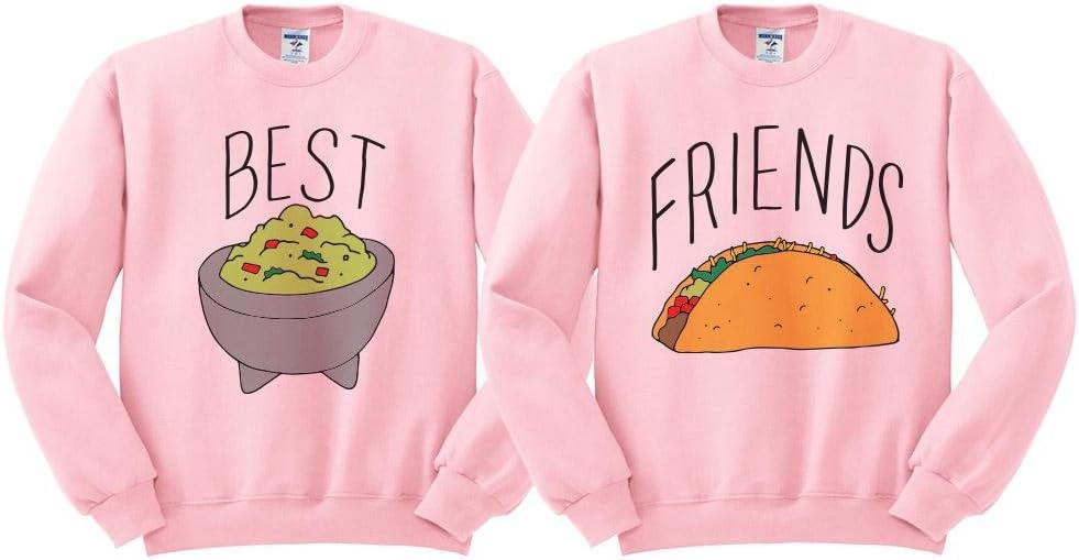 Guac and Taco Best Friend Duo Sweatshirt Pink