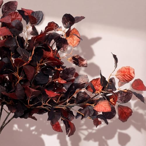 Wavwavw 6 Pcs Burgundy Fall Artificial Leaf Branch, 39" Autumn Stems Decor by Wavwavw - Used condition - Image 3