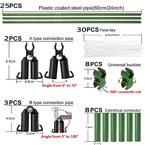 Metal Garden Stakes 2Feet 24In Sturdy Plastic Coated Plant Stakes, Pack Of 25, Plant Cage Supports Climbing For Tomatoes, Trees, Cucumber, Fences, Beans, Vegetable Trellis #TOP5