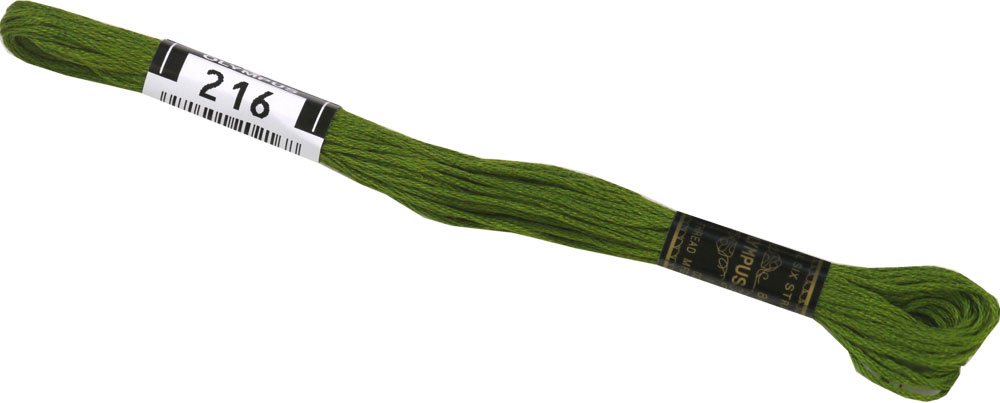 Fil de broderie Orimupasu COL.216 taille 25 écheveau 8m 6 brins du Japon