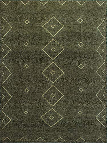 Noori Rug Handmade High-Low Kilim Jiaan Ivory/Charcoal Rug, 9'11 x 12'10