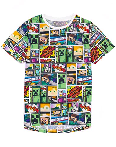 Minecraft Camiseta Overworld Steve Creeper Camiseta de Manga Corta para niños