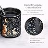 Set of 2 Ceramic Mugs with Night Animal Illustrations, Fox and Bunny Owl and Luna Moth Design, 400 ml Coffee Tea Cups, Gift for Couples Collectors and Nature Lovers (A) #5