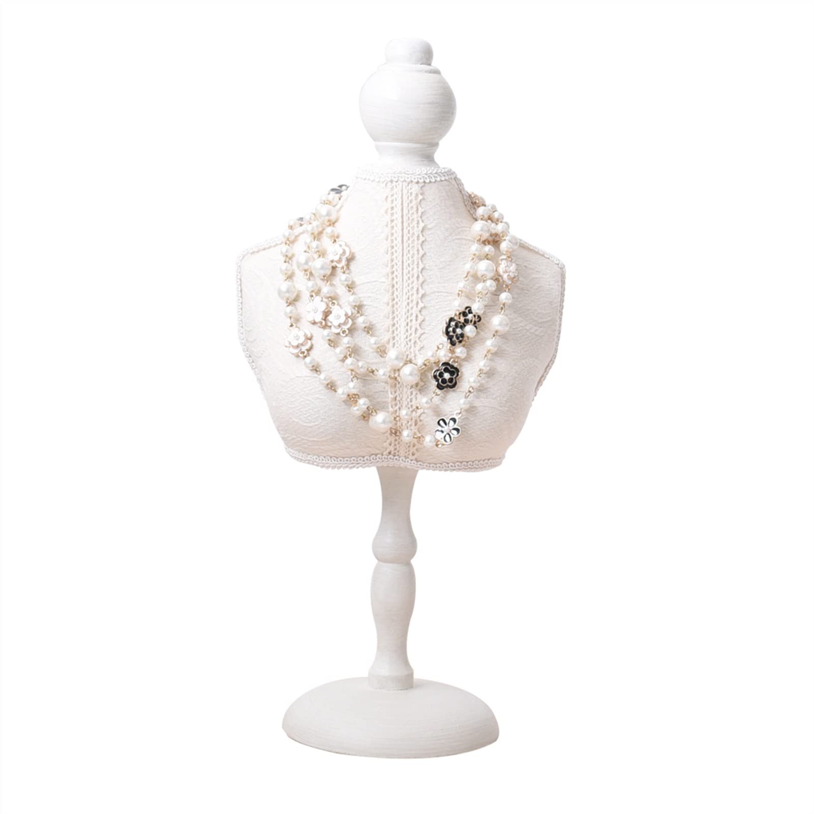 Colgador Joyas Collar Pantalla Soporte Joyas de Madera Muestra maniquí Modelo Soporte Tienda Collar Pulsera Busto Soporte Tienda Pantalla Espositore collane (Size : 17x21cm)