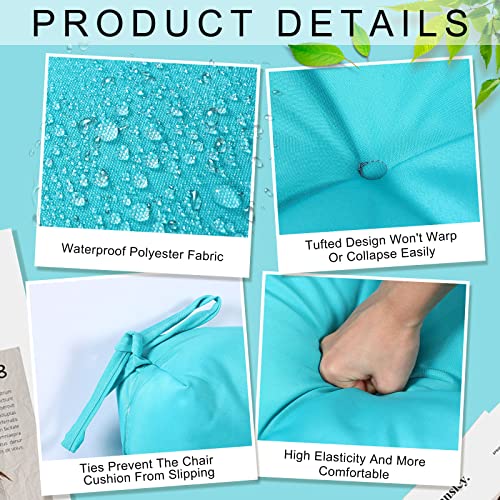 2 Pack High Back Patio Chair Cushion Indoor Outdoor Seat Back Chair Cushions Tufted Patio Chair Cushions Waterproof Rocking Chair Pads All Weather Replacement Cushions For Outdoor Furniture (Blue) #TOP2