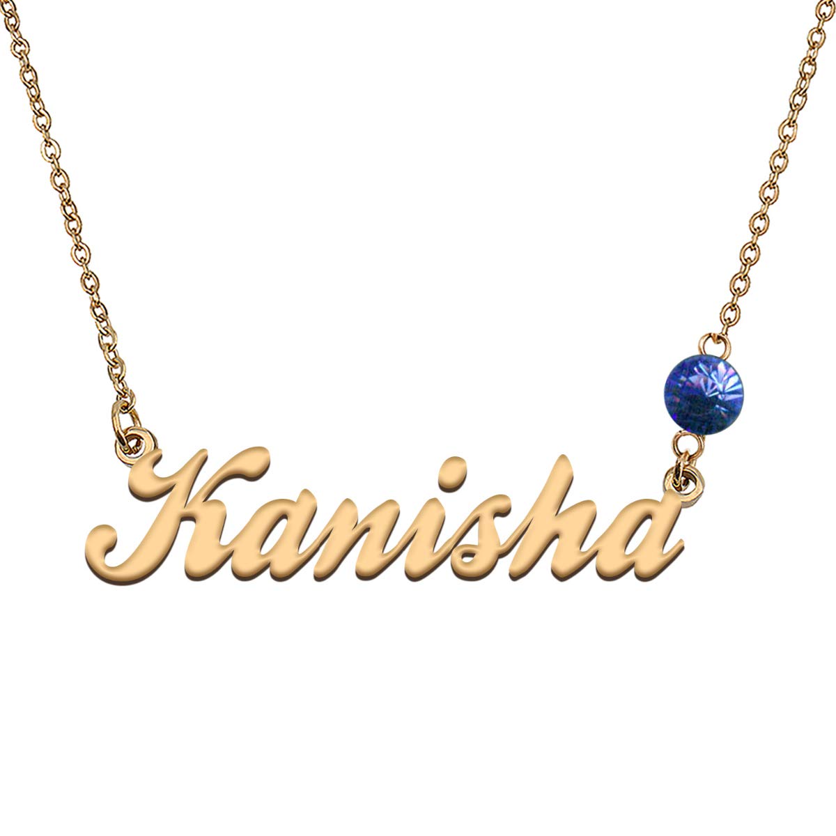 Personalized 18k Gold Plated Birthstone Name Necklace Jewelry