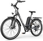 Funhang Electric Bike for Adults, 1000W Peak Ebike, 50Miles City Cruiser Ebikes, 26" Step Thru Electric Bicycle with 48V Removable Battery, Adjustable Stem, Rear Rack,7 Speed, UL2849 Certified