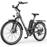 Funhang Electric Bike for Adults, 1000W Peak Ebike, 21.7MPH 50Miles City Cruiser Ebikes, 26' Step Thru Electric Bicycle with 48V Removable Battery, Adjustable Stem, Rear Rack,7 Speed, UL2849 Certified