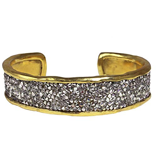 Waxing Poetic Kristal Brass and Bright Swarovski Crystals Cuff Bracelet