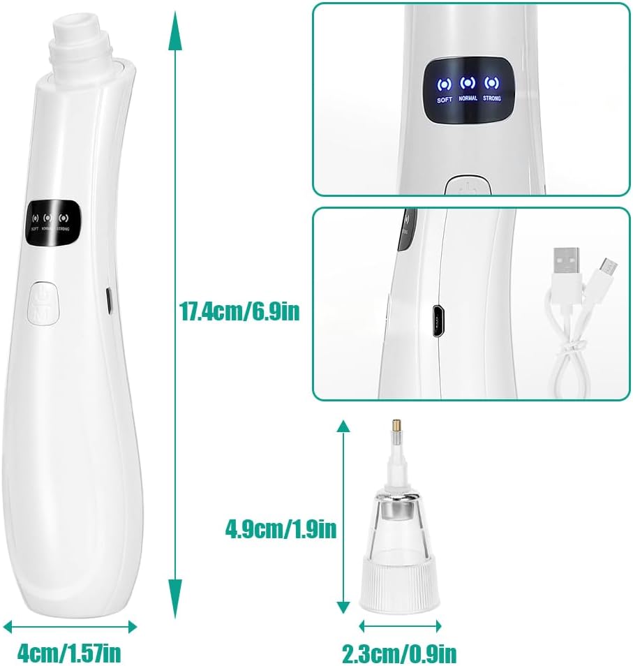 Tiiyee Electric Diamond Painting Pen, Cordless Diamond Art Vacuum Pen E Painter No Wax Needed Rechargeable 3 Adjustable Suction with 4 Replacement Tips Desktop Magnet for DIY Women Girls Gift