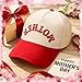 Shyyween Girl Dad/Mother/Daddy/Bride Cotton Trucker Hats Two Tone Snapback Hat Trendy Fashion Baseball Cap for Women Men(Red,Mother)