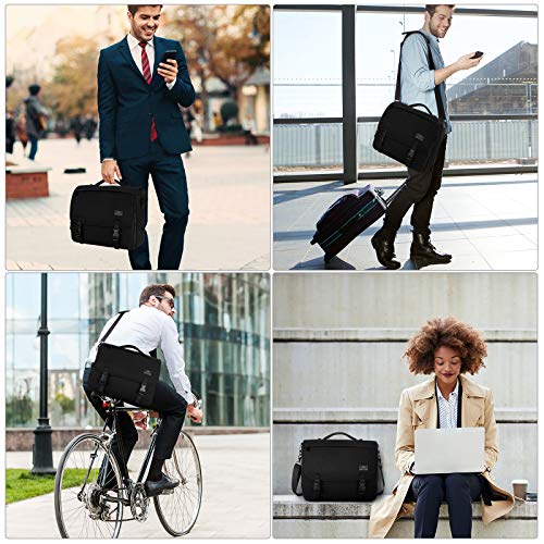 Messenger Bag For Men, Women Briefcases Lightweight Men's Laptop Bag 15.6 Inch Water Resistant Crossbody School Satchel Bags For Boys Computer Work Office Bag With Shoulder Strap, Black #TOP6