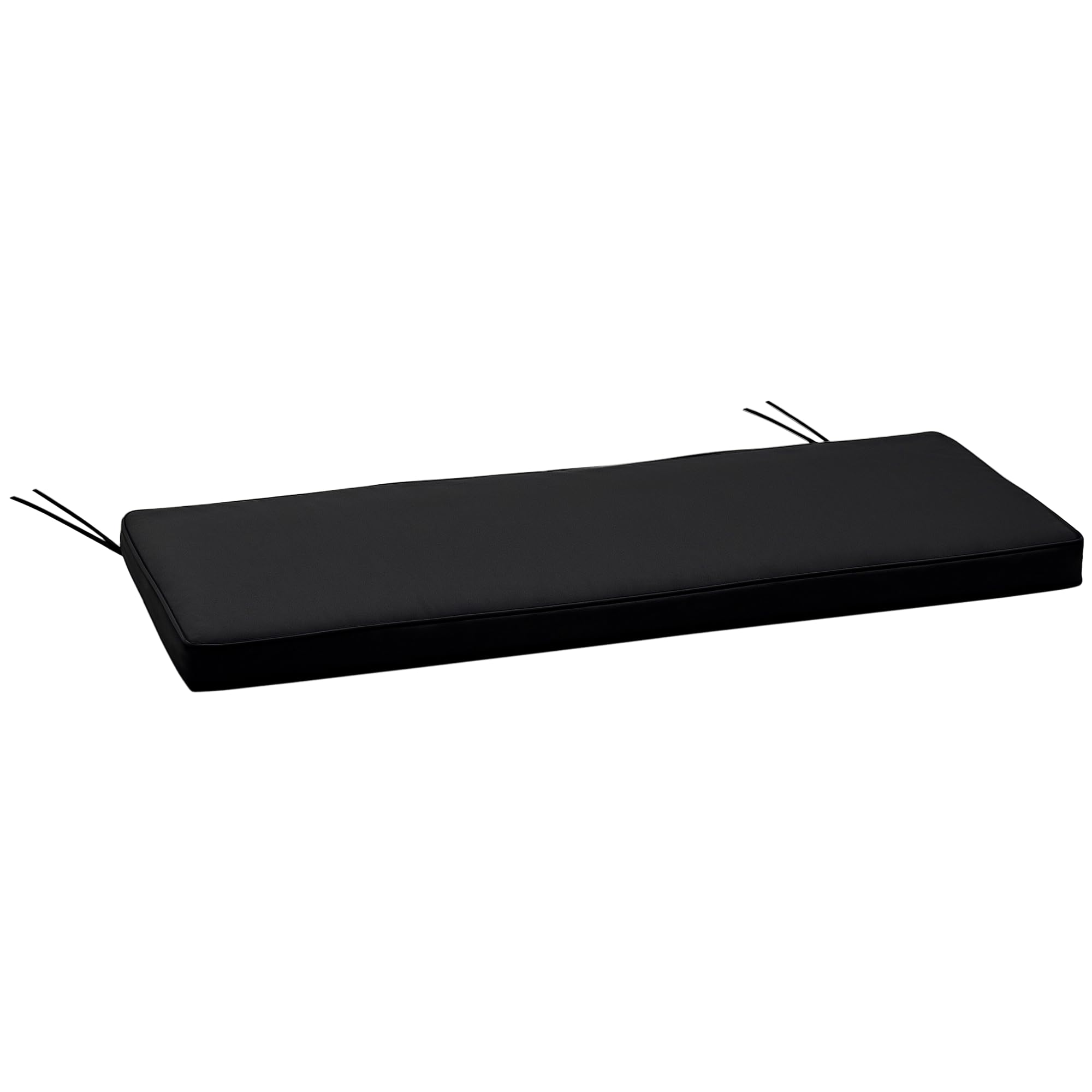 Outsunny Unisex Black 2-Seater Bench Cushion Polyester Cover Seat Pad Replacement In