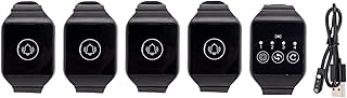 Wireless Wrist Pager, Multipurpose 433.92MHz Watch Pager Caregiver Watch Call Button System, IPX7 Waterproof, Home Alert Pager for Factory, Hotel, Hospital, Restaurant (4 for 1)
