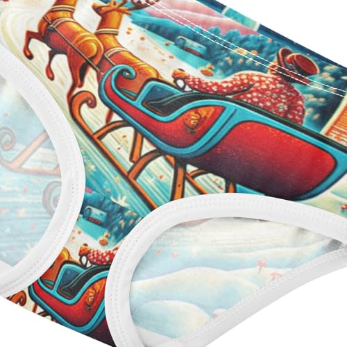 Christmas Sleigh Teal Tree Toddler Underwear Floral 2t Cotton Panties for Girl Animals Undies Kids Briefs4