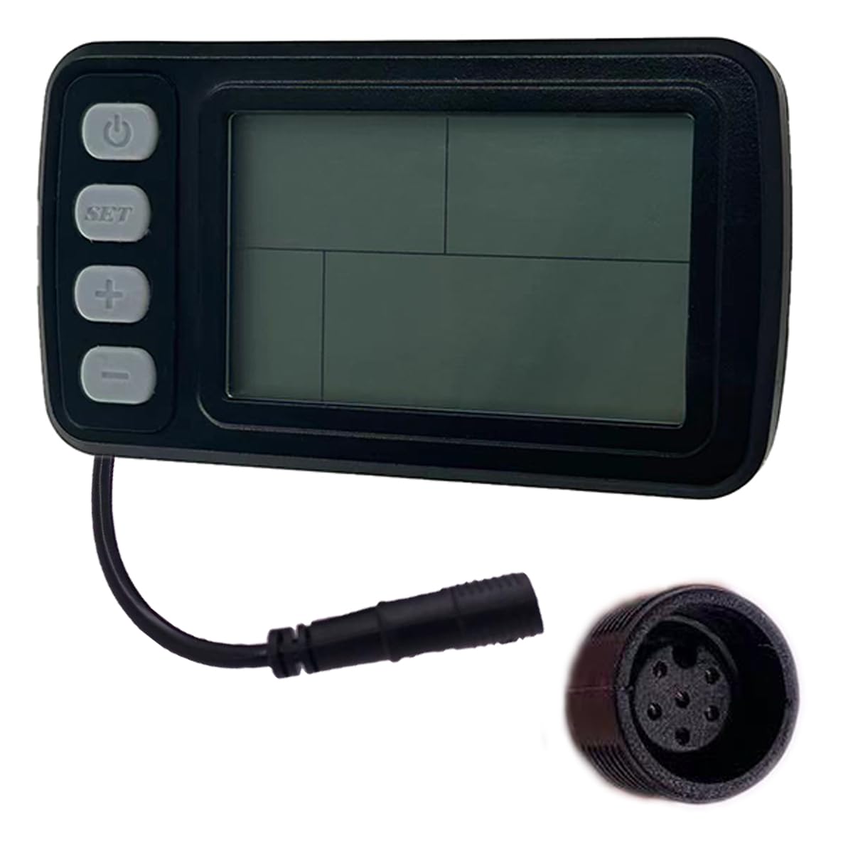 Écran LCD pour Vélo Électrique C300/C302 Panneau de Contrôle avec Prise Étanche 36V/48V Compteur de Vitesse pour Vélo Électrique