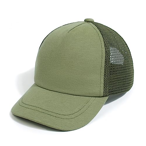 Image of Duoyeree Toddler Baseball Hat, Dinosaur Mesh Adjustable for 0-8T Kids | 60% cotton blend, full mesh back ventilation; curved UV brim, velcro strap, sizes 0-8T for beach outdoor summer