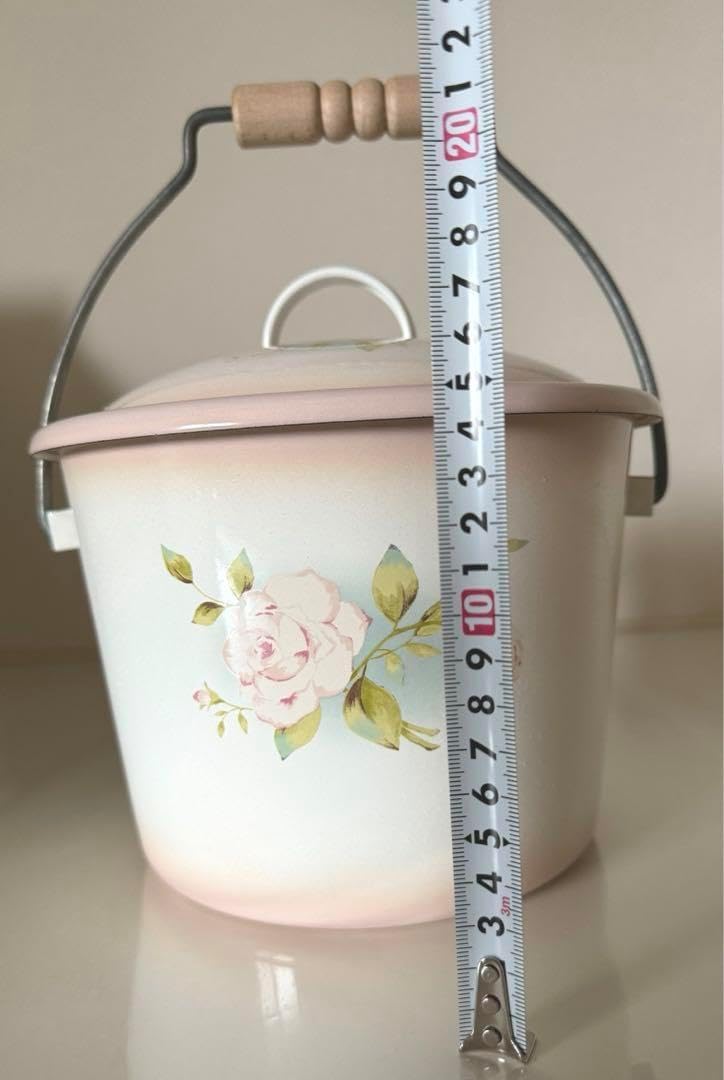 イマン ポワージュ ホーロー製蓋付き特大バケツ ストッカー 目立つ欠け