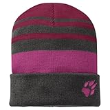 trendiges Design Jack Wolfskin Unisex Kinder Stripy Knit Beanie M tze, Dark Ruby, M EU