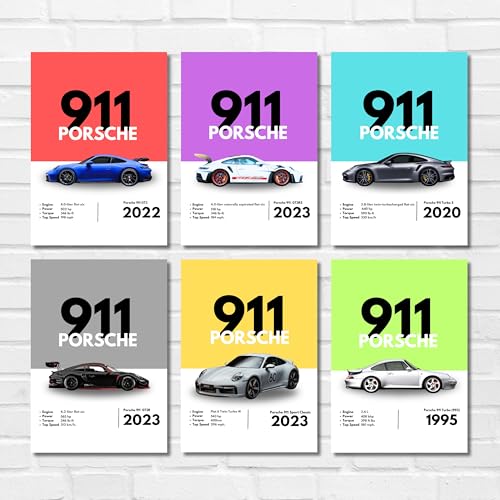 Image of Good Hope Set Of 6 Supercars Artwork Posters For Wall Room office Bedroom Living Home Decoration hostel boys (12 x 18 IN Unframed)