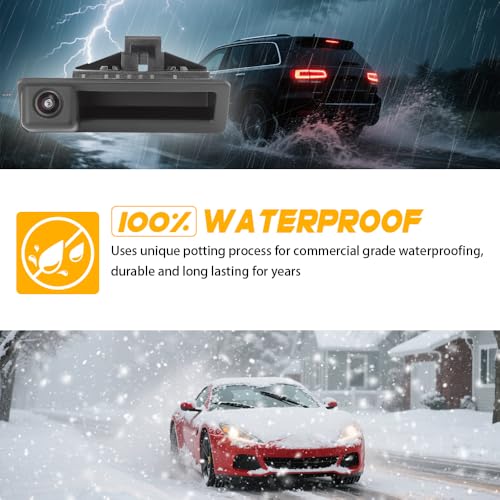 Image of 170 HD 1080P Waterproof Backup Camera - Trunk Handle Mount Rear View Parking Camera Replacement for 2008-2014 BMW E82 E88 E84 E90 E91 E92 E93 E70 E60 E61 E39 3 5 X5 X6 Night Vision & OEM