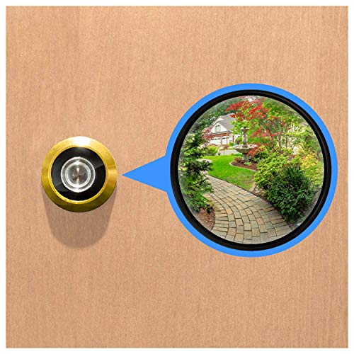 Nuk3Y 220 Degree Wide Angle Heavy Duty Door Viewer (1 Pack, Polished Brass) #TOP2