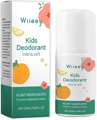 Kids Roll-On Deodorant, Vanilla Citrus Scent, 50 ml | Quick-Drying, Non-Sticky Formula