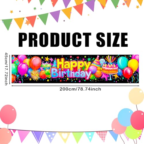 Image of Nuxovilar Happy Birthday Yard Banner 78x18 Polyester