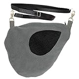 Exotic Nutrition Teardrop Carry Pouch (Grey) - Small Animal Fleece Bonding Pouch - for Sugar Gliders, Hamsters, Gerbils, Mice, Degus & Other Small Pets