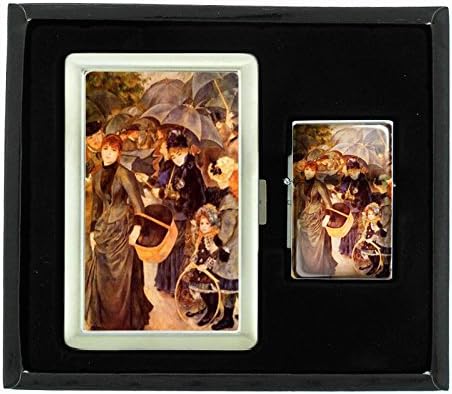 Renoir The Umbrellas Cigarette Case Oil Lighter Gift Set D-338