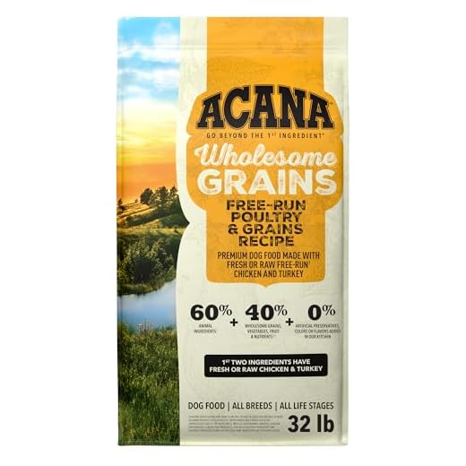 ACANA Wholesome Grains Dry Dog Food Free-Run Poultry & Grains Recipe 32lb Bag