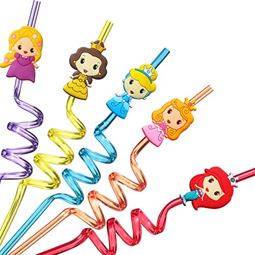 Disneys Princess Birthday Party Supplies Drinking Straws For Girl Party Favors With 2 Cleaning Brush (25+2) #TOP3