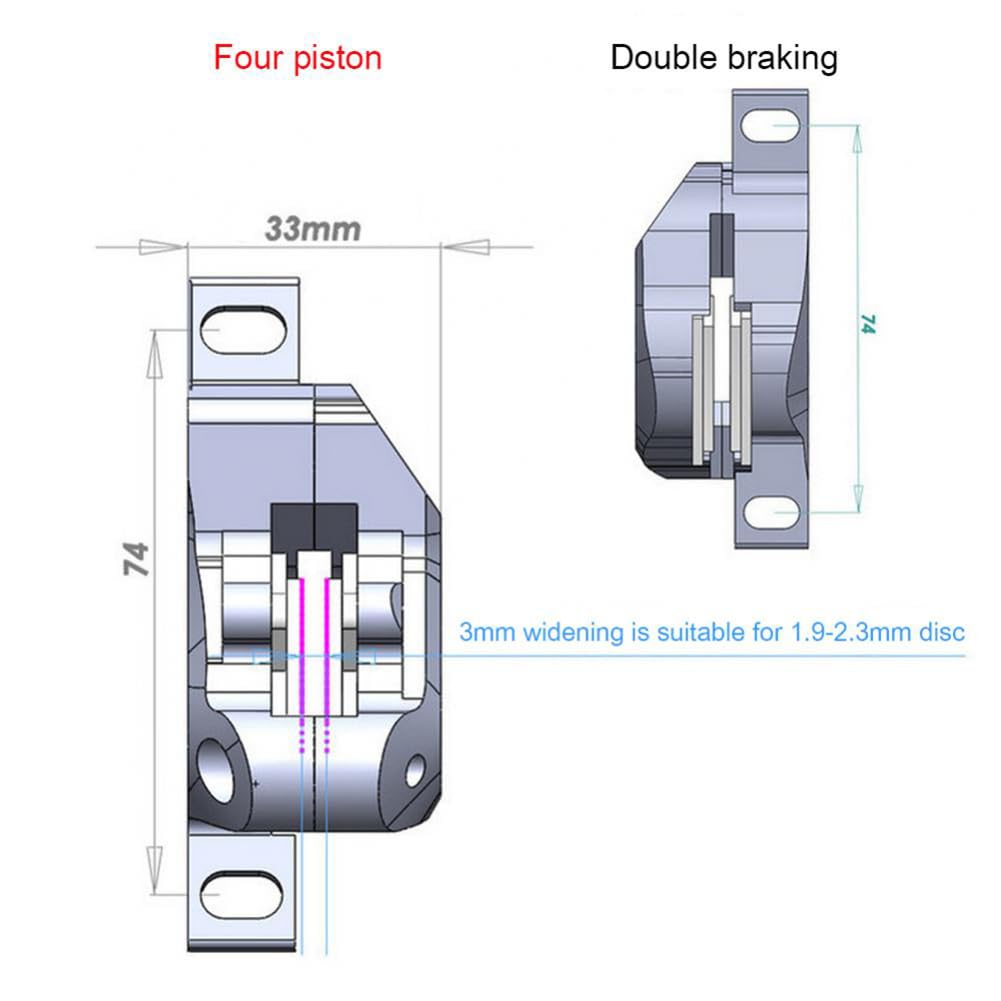 CuteHairy MTB Hydraulic Disc Brakes Set, Left Front 800mm Right Rear 1450mm Hydraulic Brake Set - Image 4