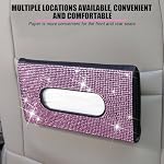 Rhinestone Leather Car Sun Visor Tissue Holder, Black - Image 4