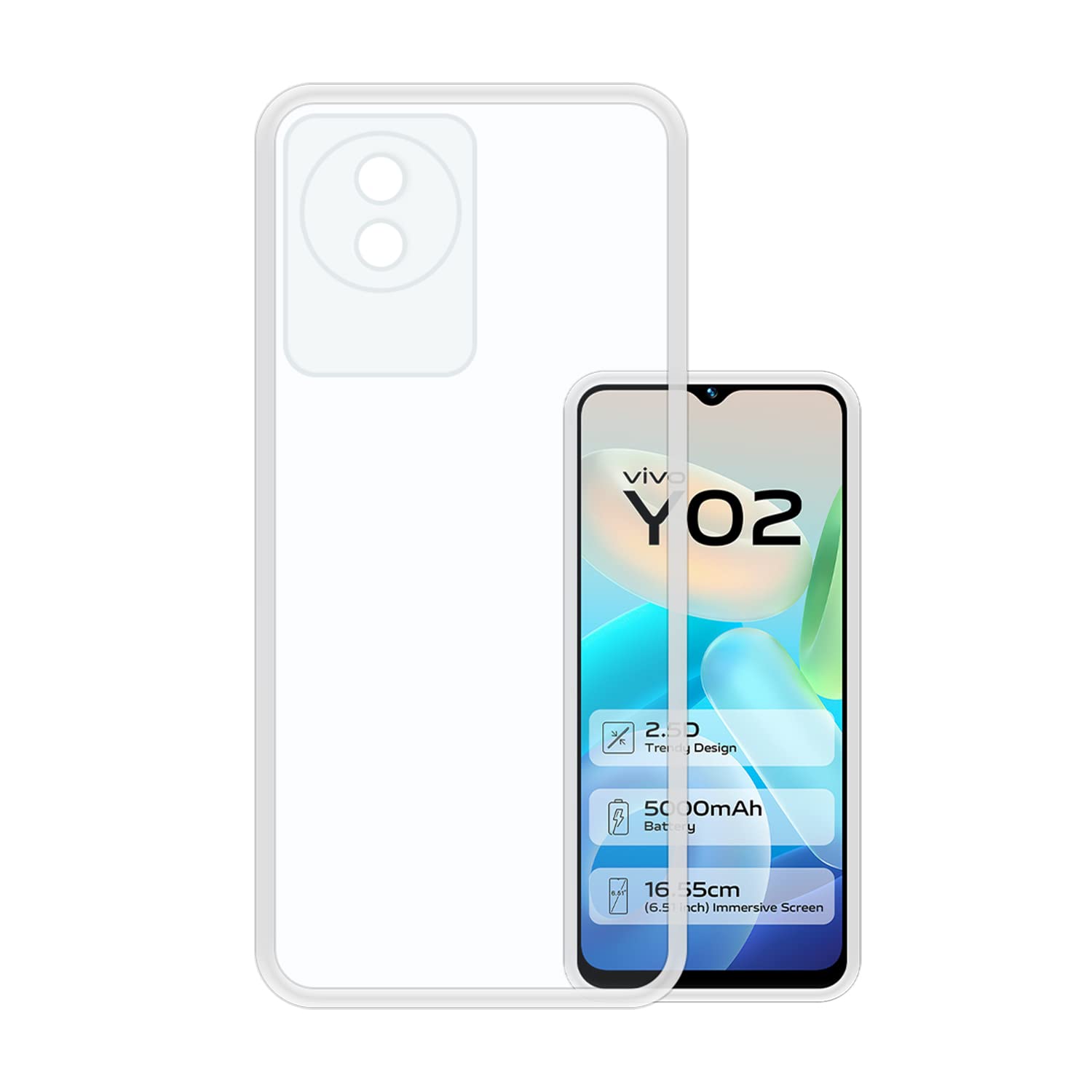 VIDO Transparent Back Case Cover for Vivo Y02 / Vivo Y02T (Soft & Flexible & Camera Protection Back Case) (B0BPTCLTMK) Amazon Price History, Amazon Price Tracker
