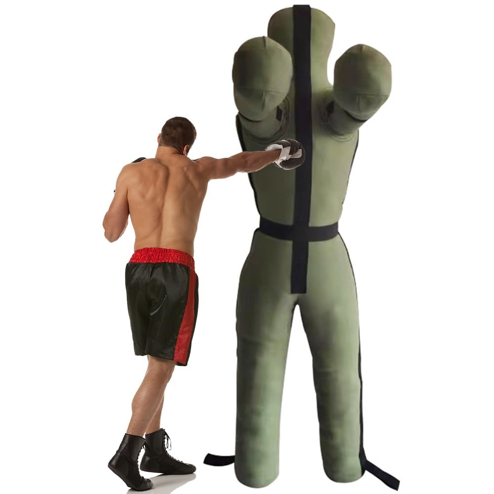 Hanging Grappling Dummy, Judo Punching Bag Dummy, MMA Wrestling Dummy, Grappling Standing Sitting Laying Throwing, for Martial Arts Boxing Karate Training, UNFILLED ( Color : C Green , Size : 160cm )