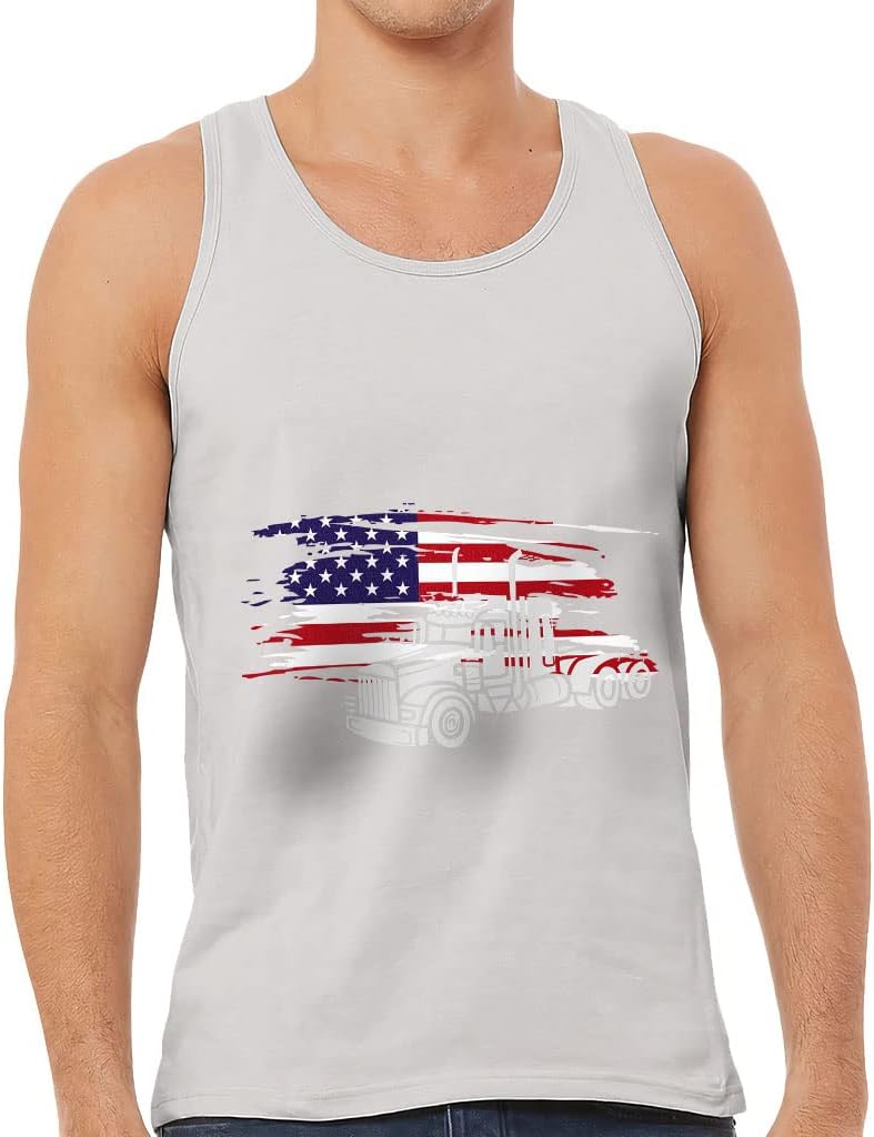 USA Truck Tank - Flag Workout Tank - Bright Art Jersey Tank
