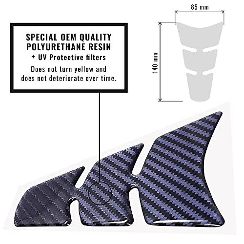 4R Quattroerre.it 18046 Tankpad 3D Motorrad Tankschutz Mini Slim, Carbon Hi-Lux, 8.5 x 13 cm