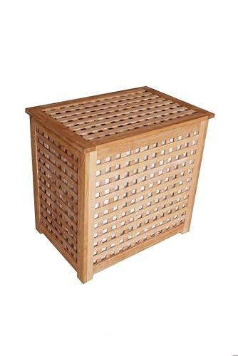 Primaster Wäschebox Buche mit Innensack 55 x 37 x 52 cm Wäschekorb Wäschesammler