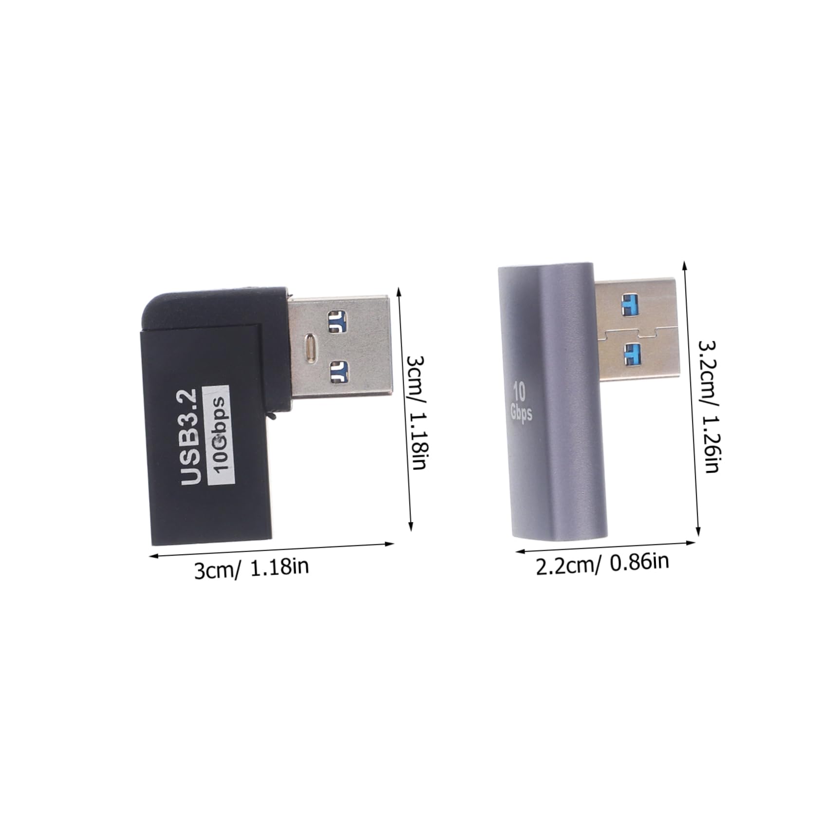 OKUMEYR 2Pcs USB Angled Plug Adapter for Laptop Accessories Space Saving Right Angle USB Adapter for Easy Connections High Speed Data Transfer Versatile