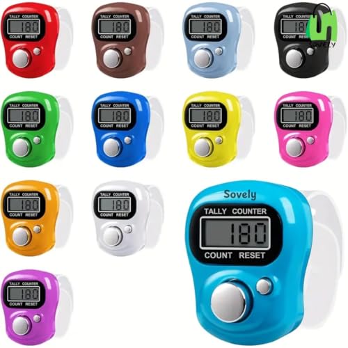 Image of Sovely Mini Hand Tally Counter Digital Electronic Finger Ring - LED Finger Counter for Mantra Jap, Cricket Umpire, NAM Jap, Multiuse Counting Tally Machine, Portable Hand Clicker