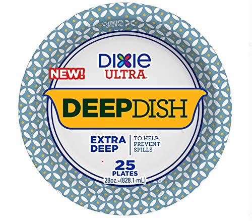 Dixie Ultra Deep Dish Extra Deep Plates, 28 oz., 25 Count