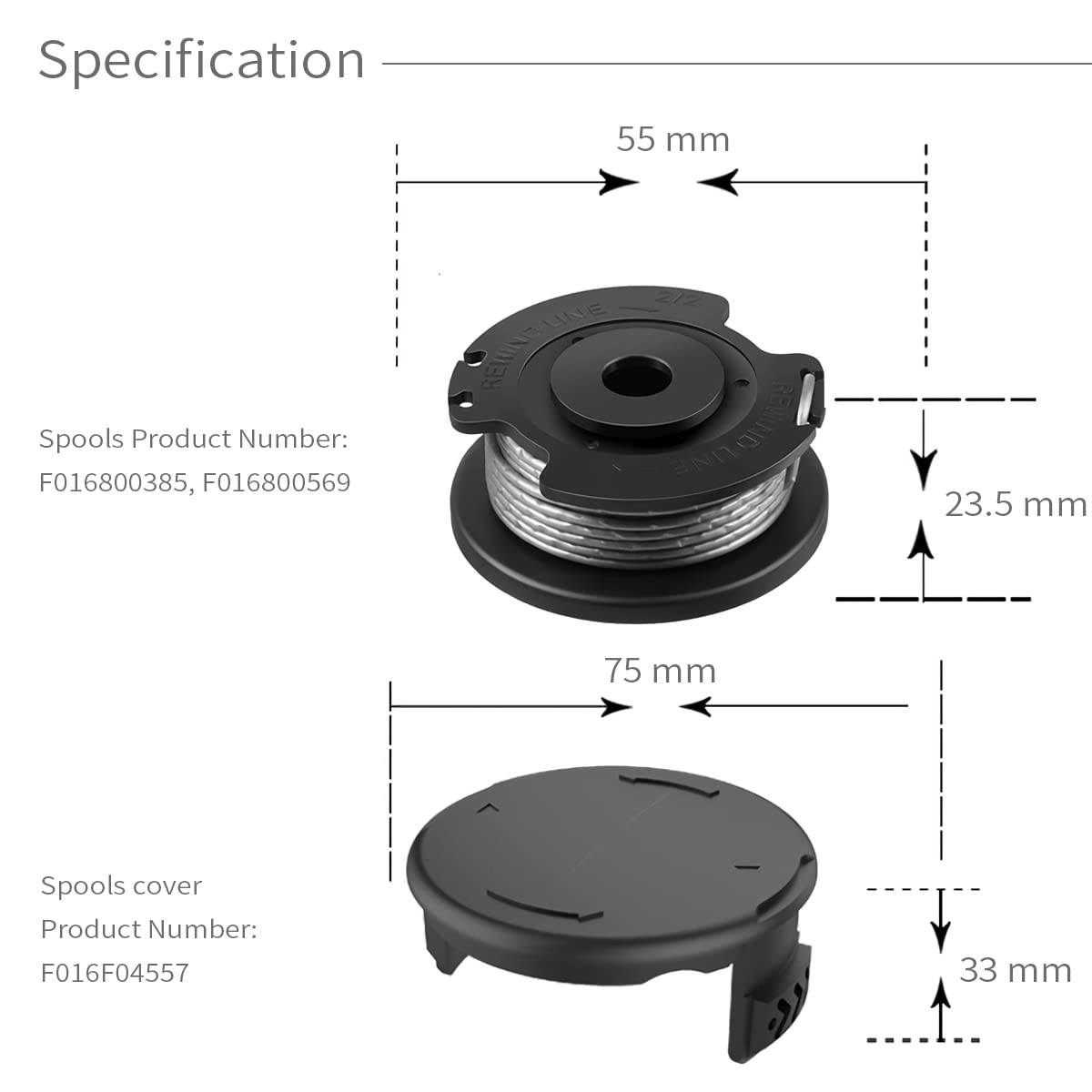 Bobine Filo Per Tagliabordi Bosch - 4 Pezzi Φ1,65mm, 4.9m | Compatibili Con EasyGrassCut, ART SL - Foto 2