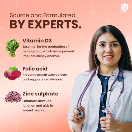 Image of Healeo Iron + Folic Acid Drops | Fast Acting Liquid Iron Supplement for Women & Men with Zinc | Hemoglobin Booster & Blood Builder | Non-Constipating - 50ml