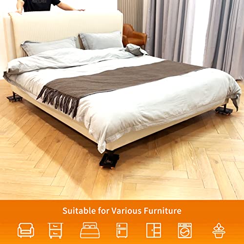 Furniture Lifter Movers Tool Set, 360° Rotation Furniture Dolly Heavy Duty, Furniture Movers With 5 Wheels, Maximum Load 1200 Lbs, For Moving Heavy Furniture, Refrigerator, Sofa (4 Pack) #TOP4